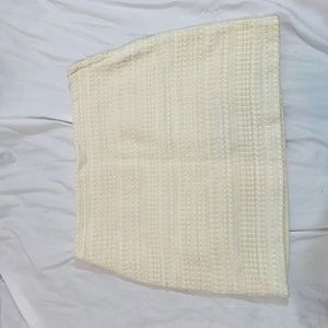 Cream H&M Textured Pencil Skirt